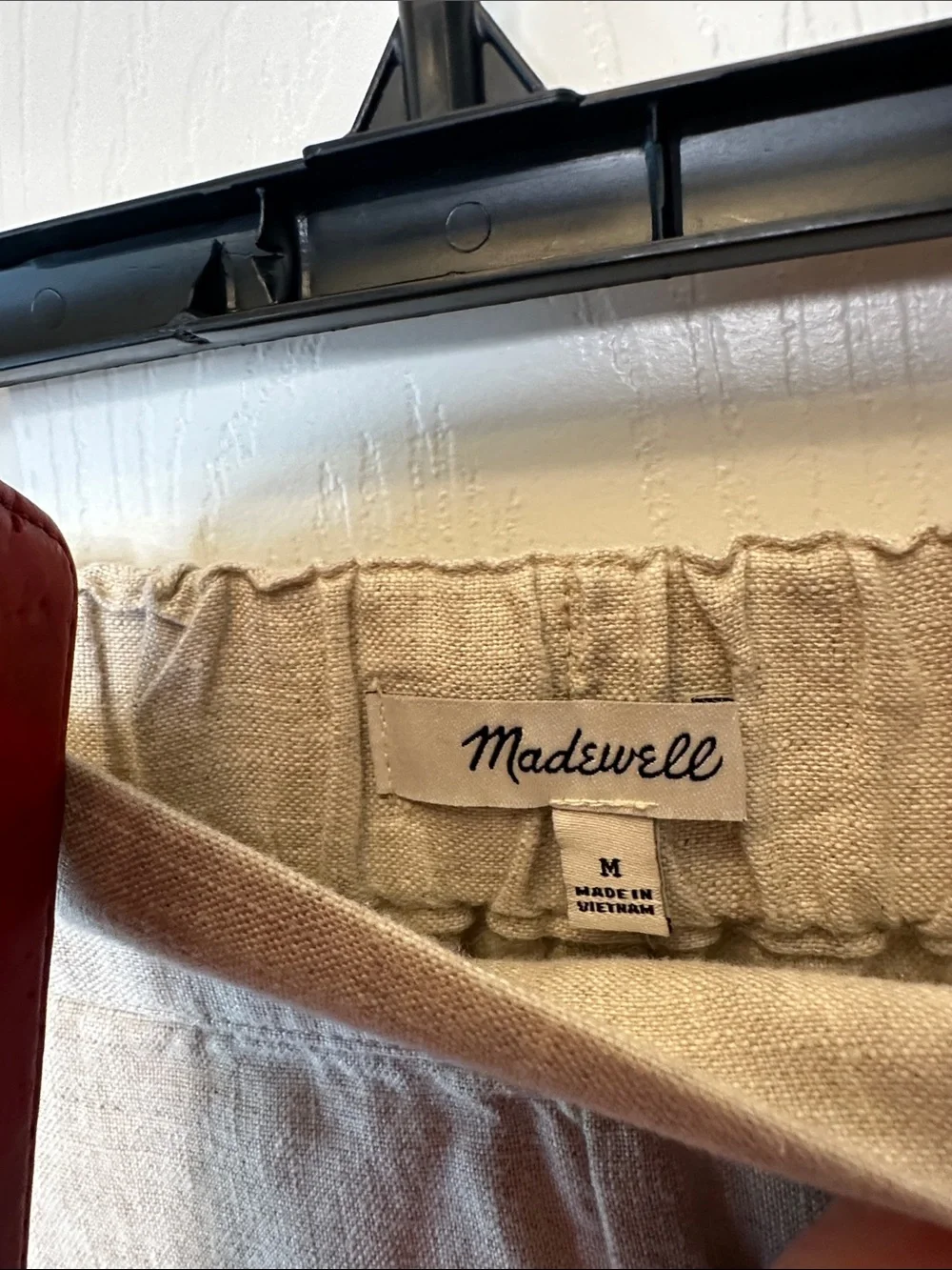 Madewell Linen Blend High-Waist Cream Shorts Flat Front - Picture 3 of 5